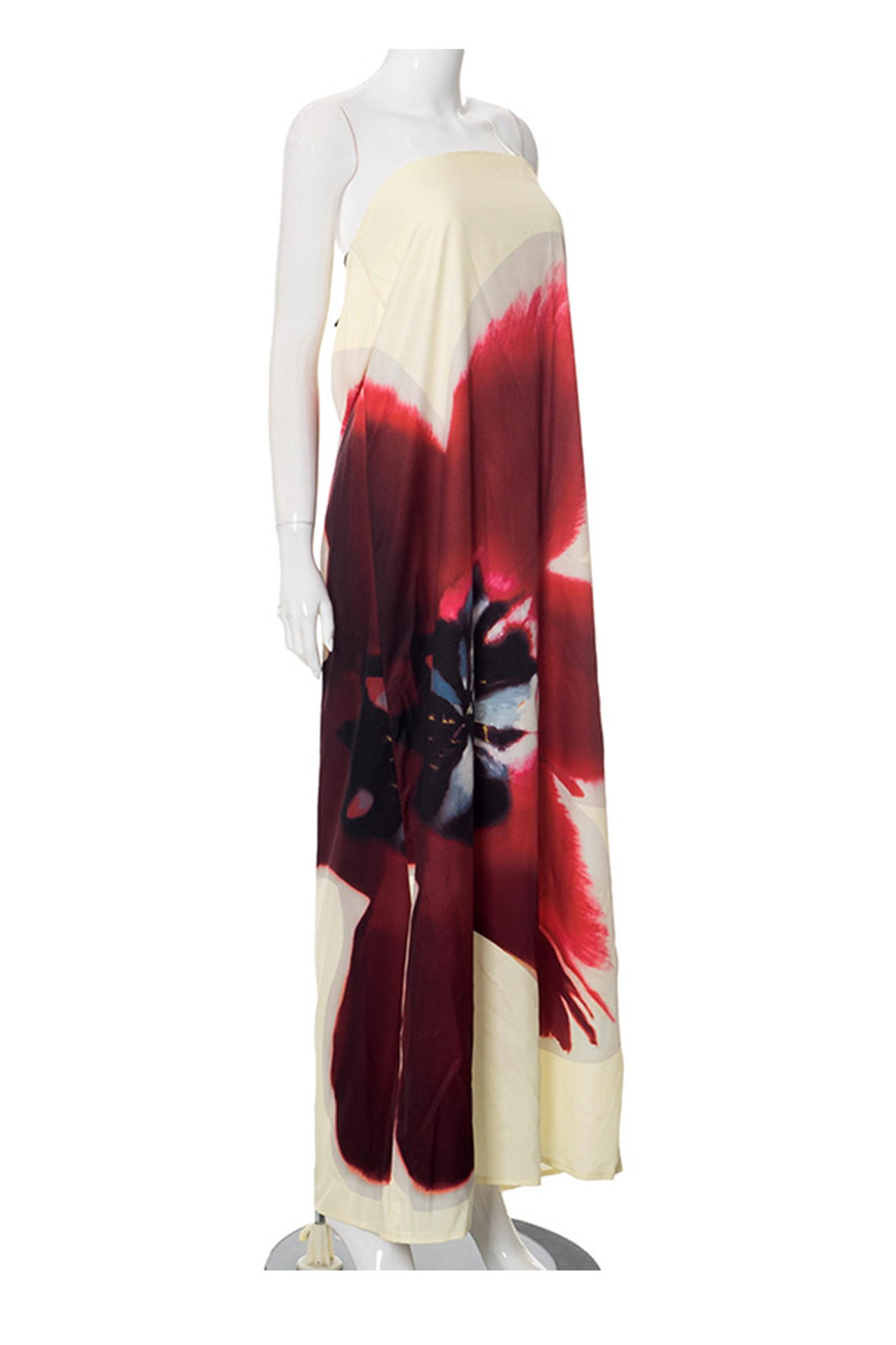 Floral Print Backless Maxi Dress