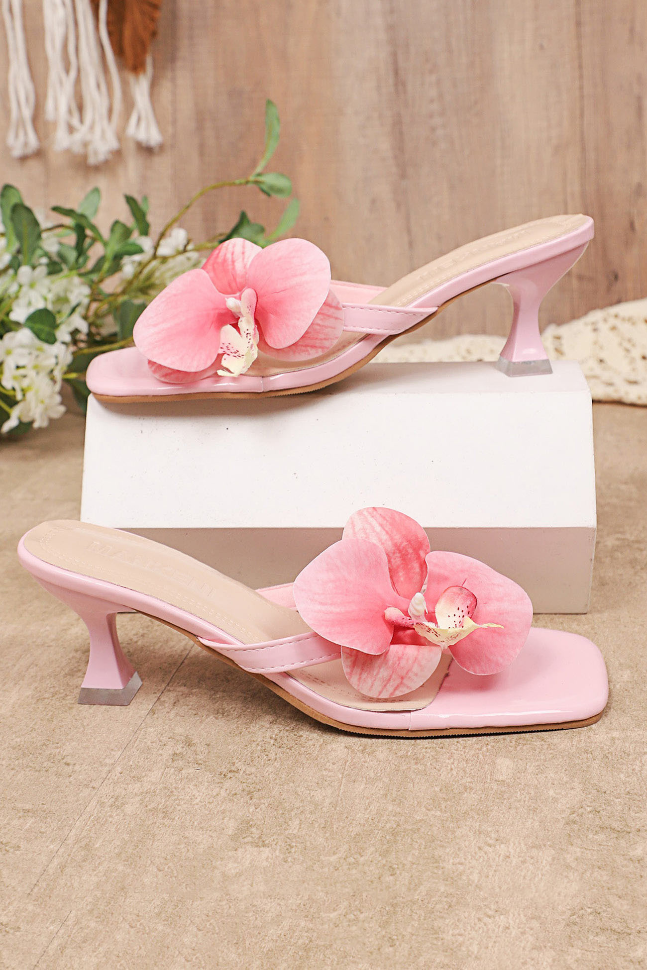 Floral Slip-on High Heels