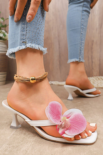 Floral Slip-on High Heels