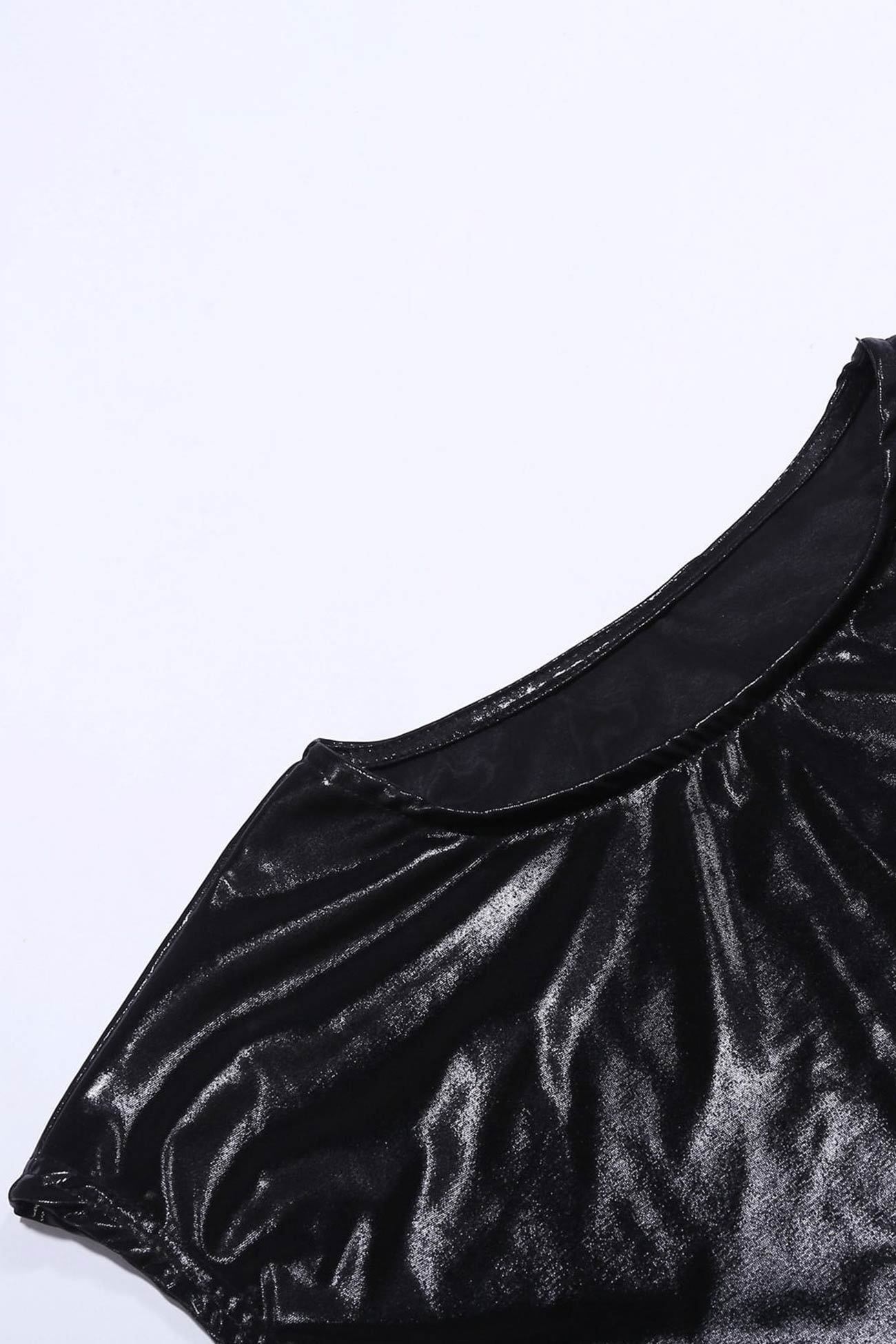 Glossy Vest Wide Leg Pants Set