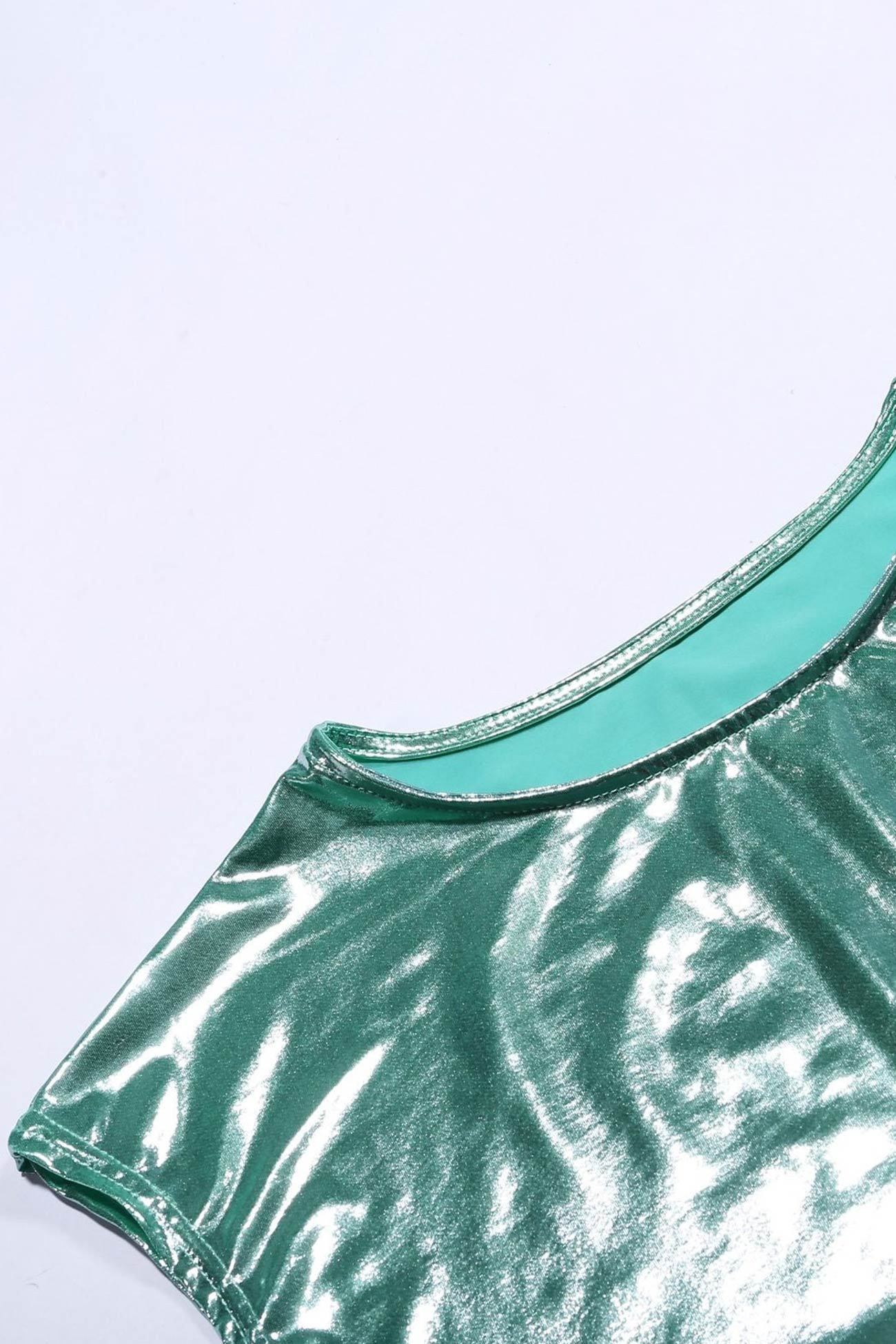 Glossy Vest Wide Leg Pants Set
