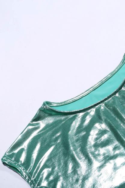 Glossy Vest Wide Leg Pants Set