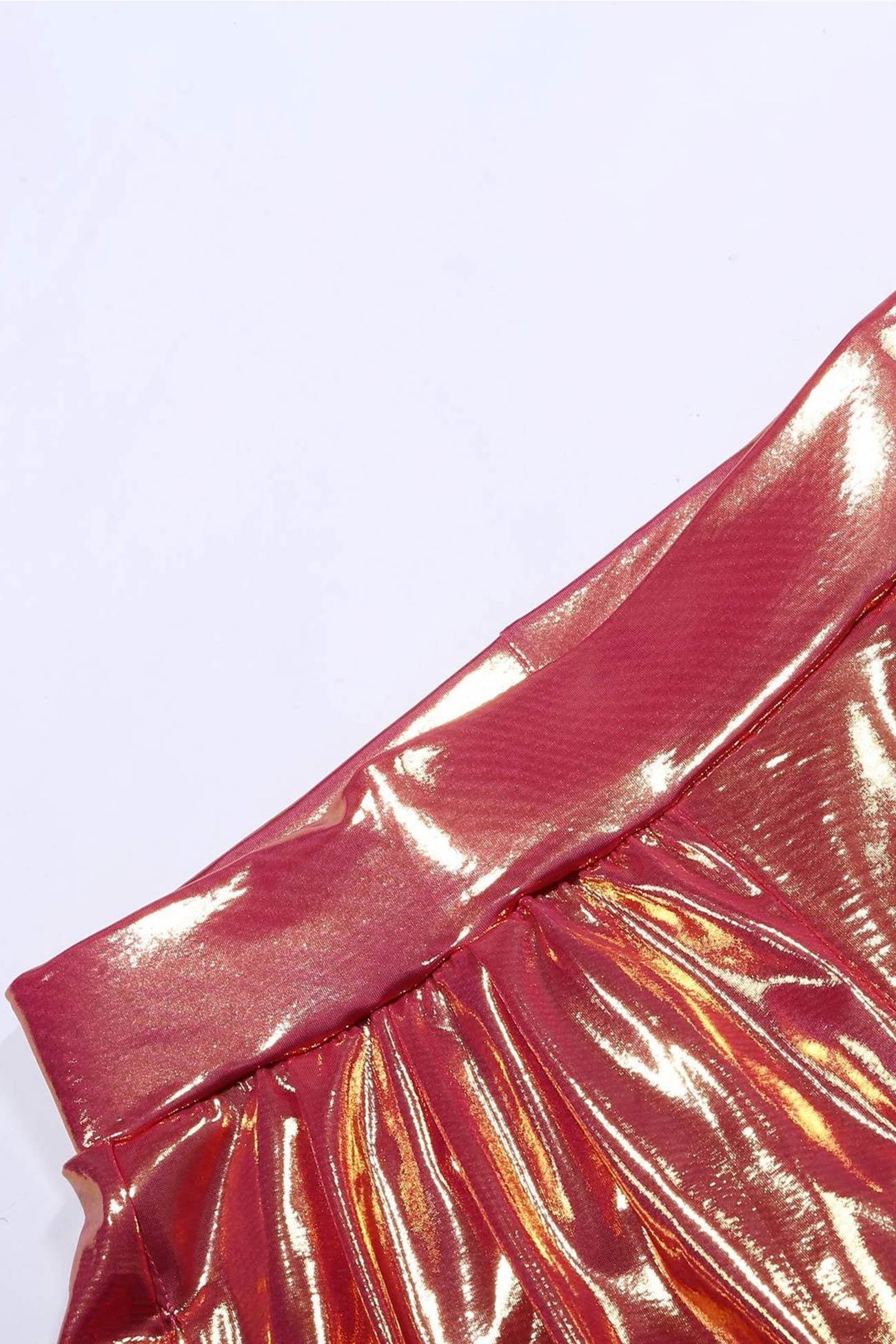Glossy Vest Wide Leg Pants Set