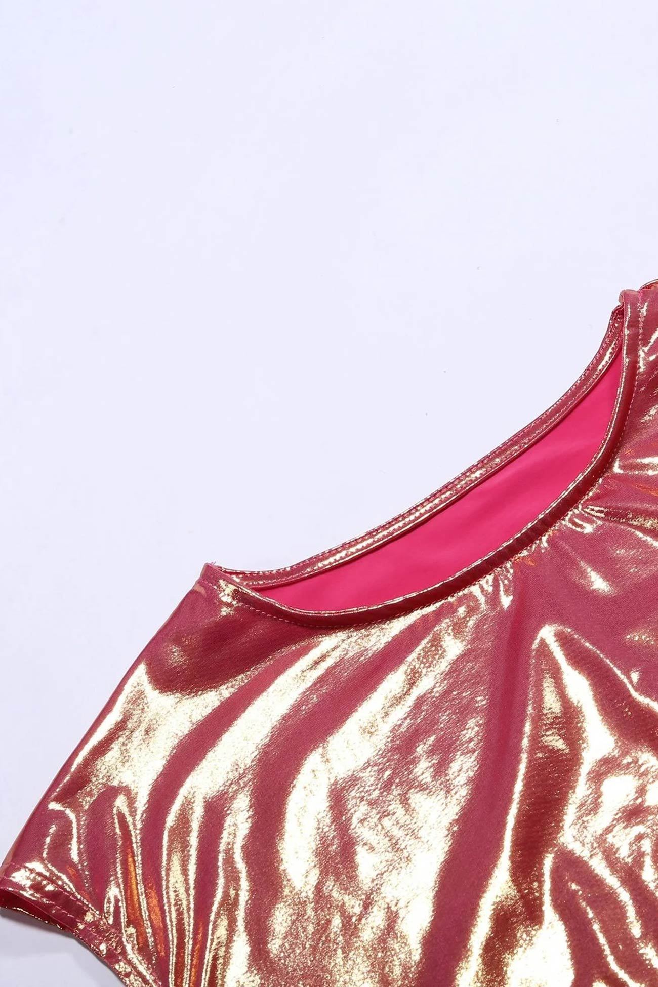 Glossy Vest Wide Leg Pants Set