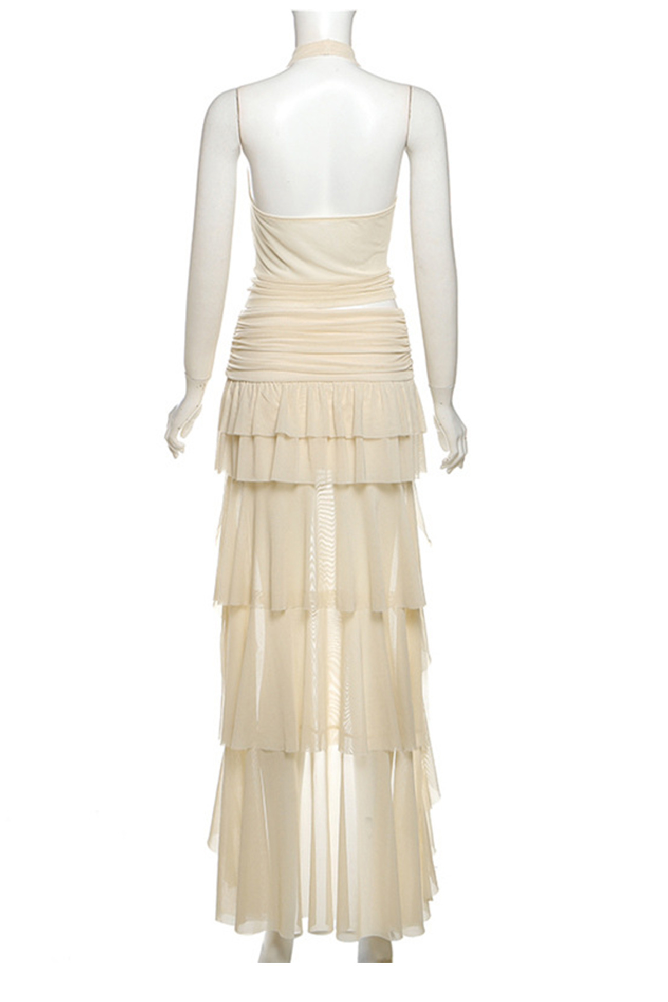 Halter Cowl Neck Crop Top High-low Skirt Set
