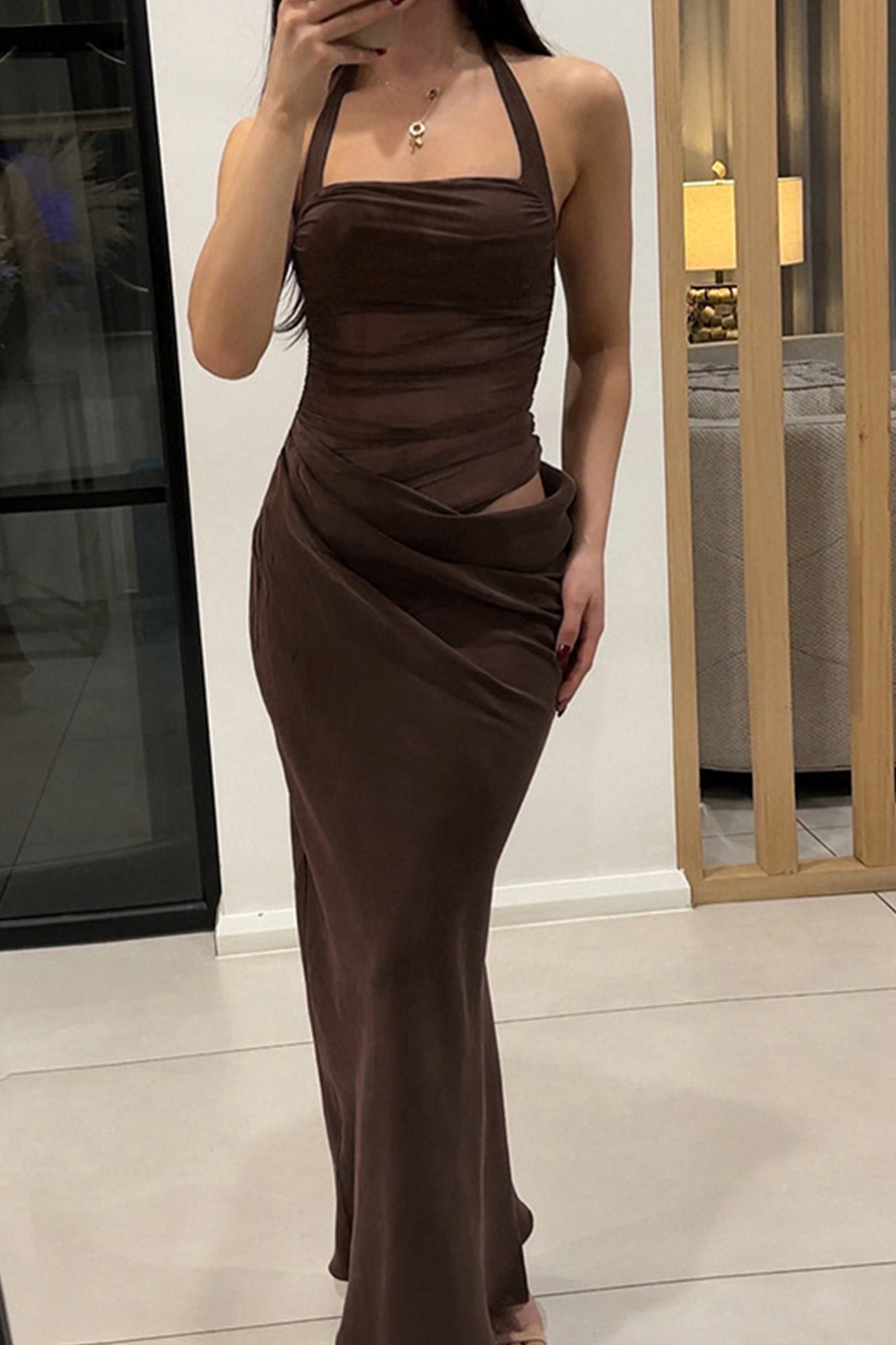 Halter Neck Cutout Pack Hip Dress