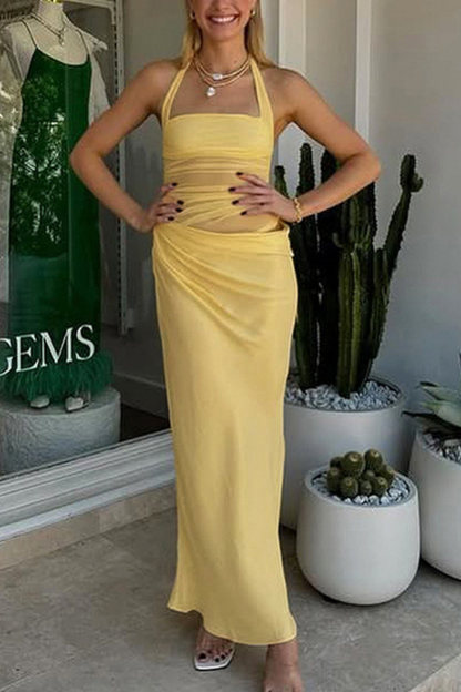 Halter Neck Cutout Pack Hip Dress