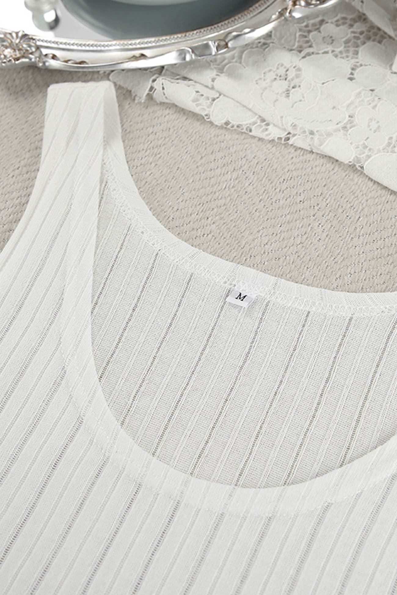 Hollow Out Knit Tank Top Pants Set