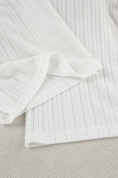 Hollow Out Knit Tank Top Pants Set