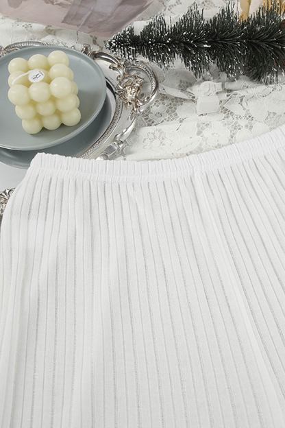 Hollow Out Knit Tank Top Pants Set
