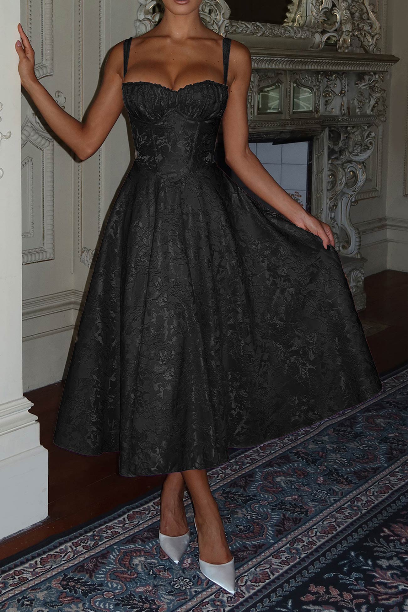 Lace Corset High Waist Swing Dress