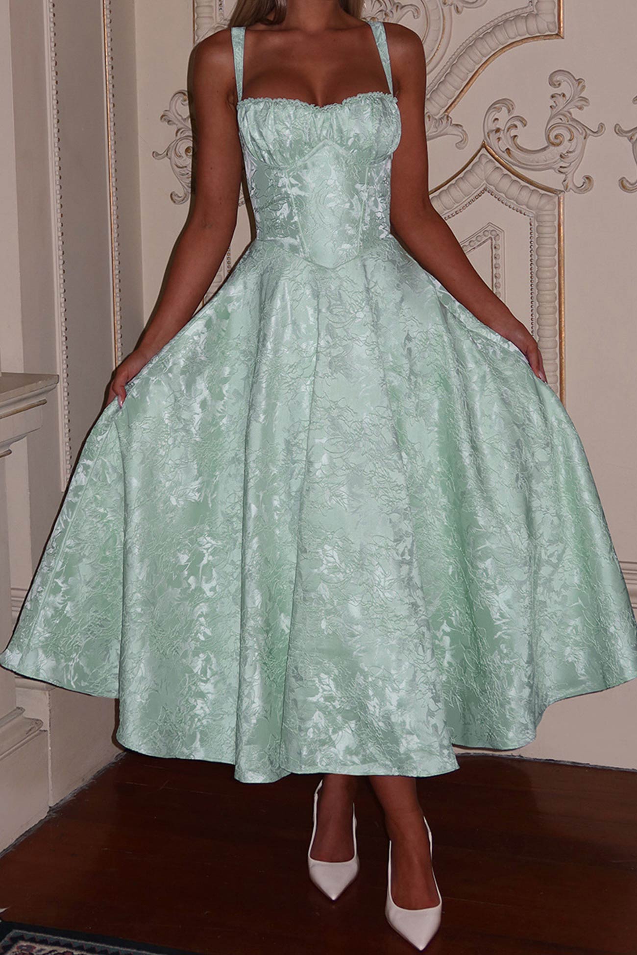 Lace Corset High Waist Swing Dress