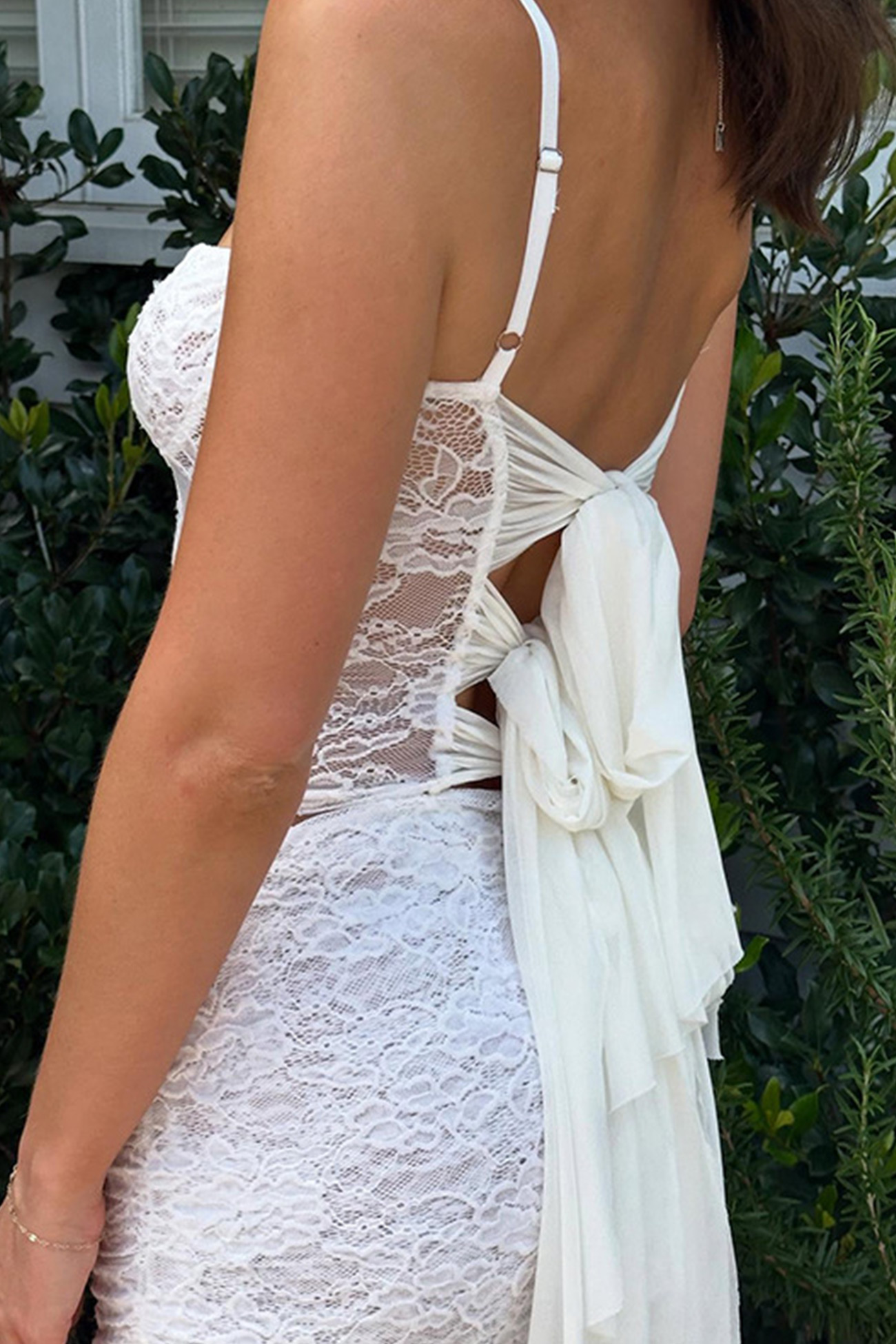 Lace Tie-up Cami Vest Skirt Set