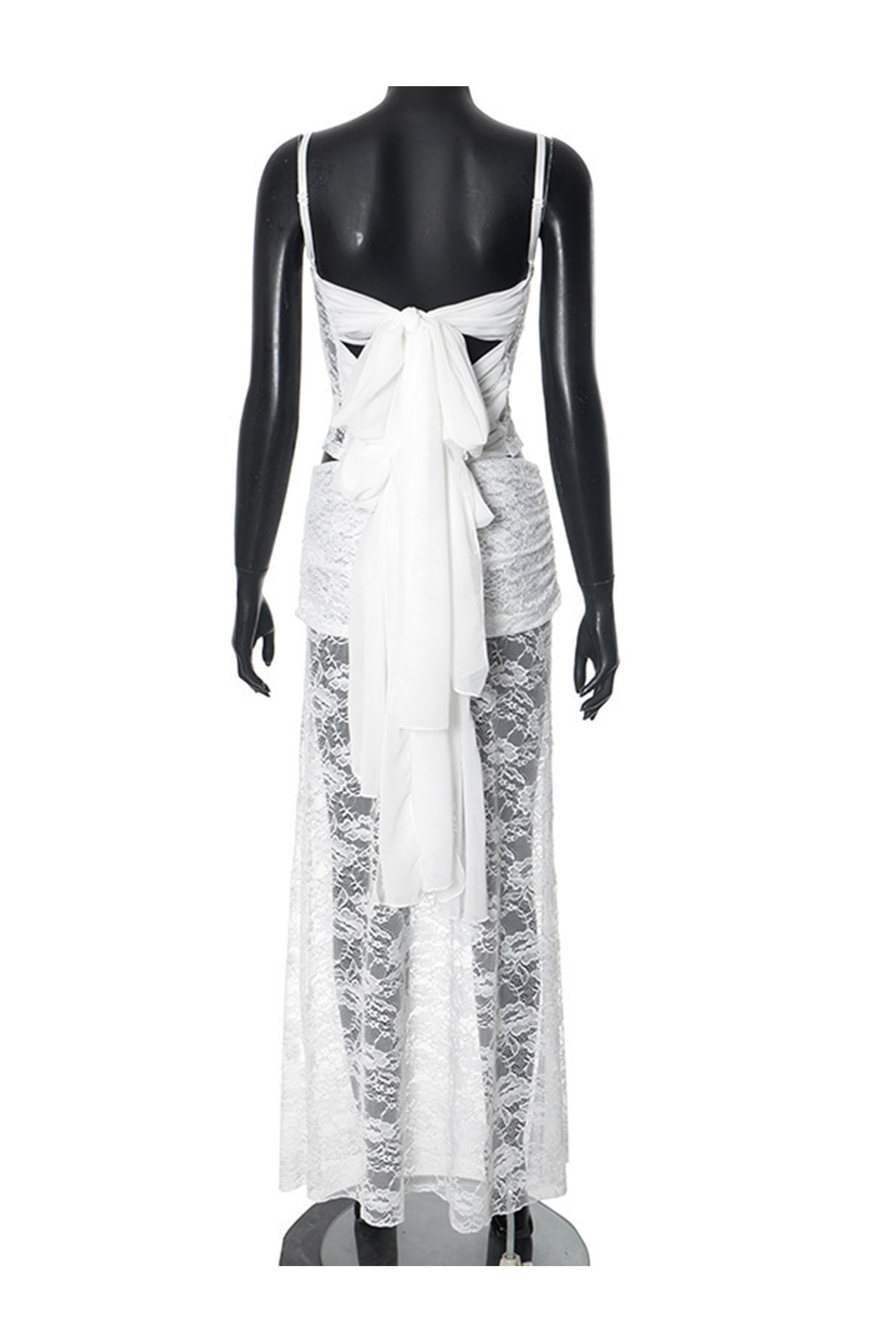 Lace Tie-up Cami Vest Skirt Set