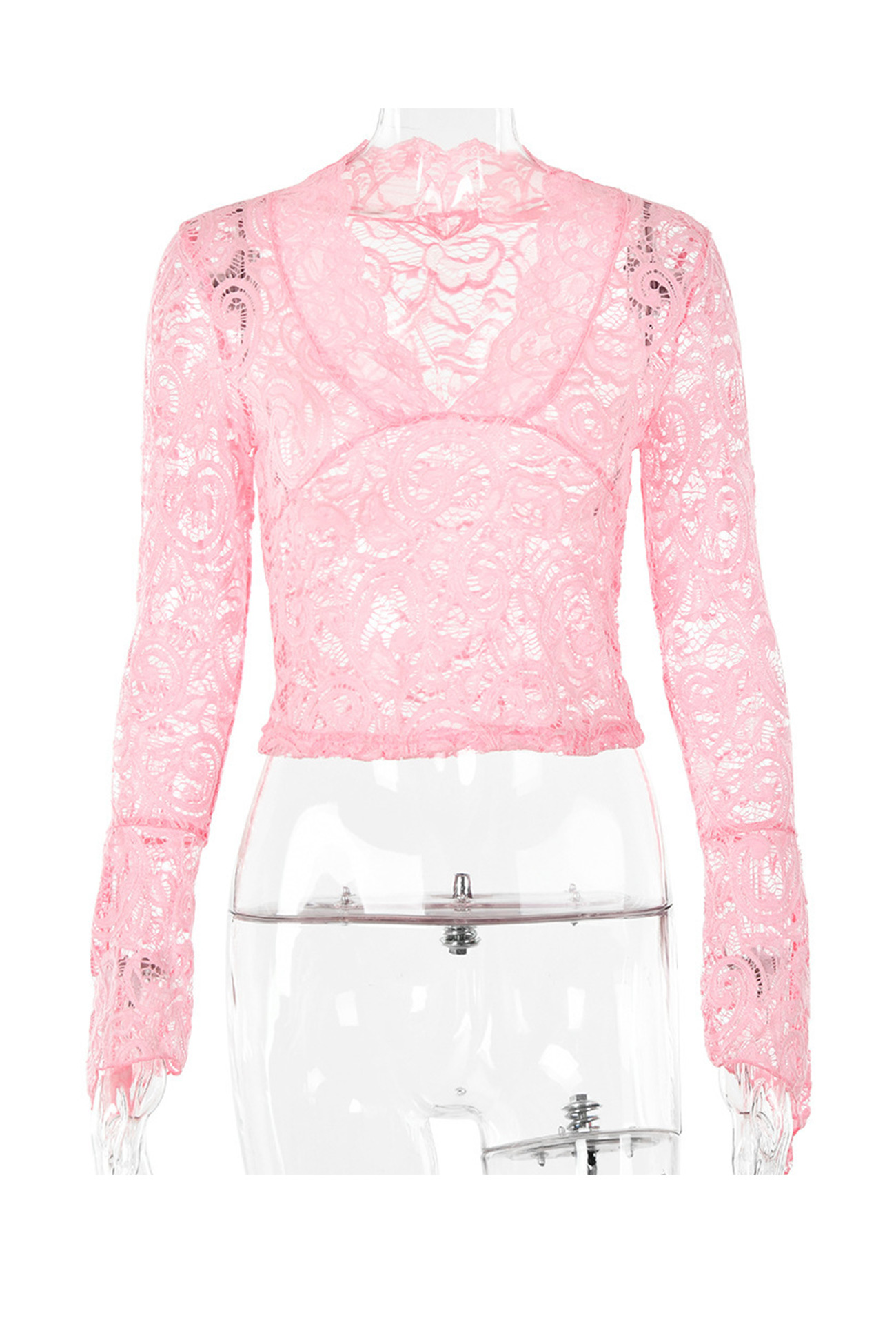 Lace V Neck Flares Sleeve Tops