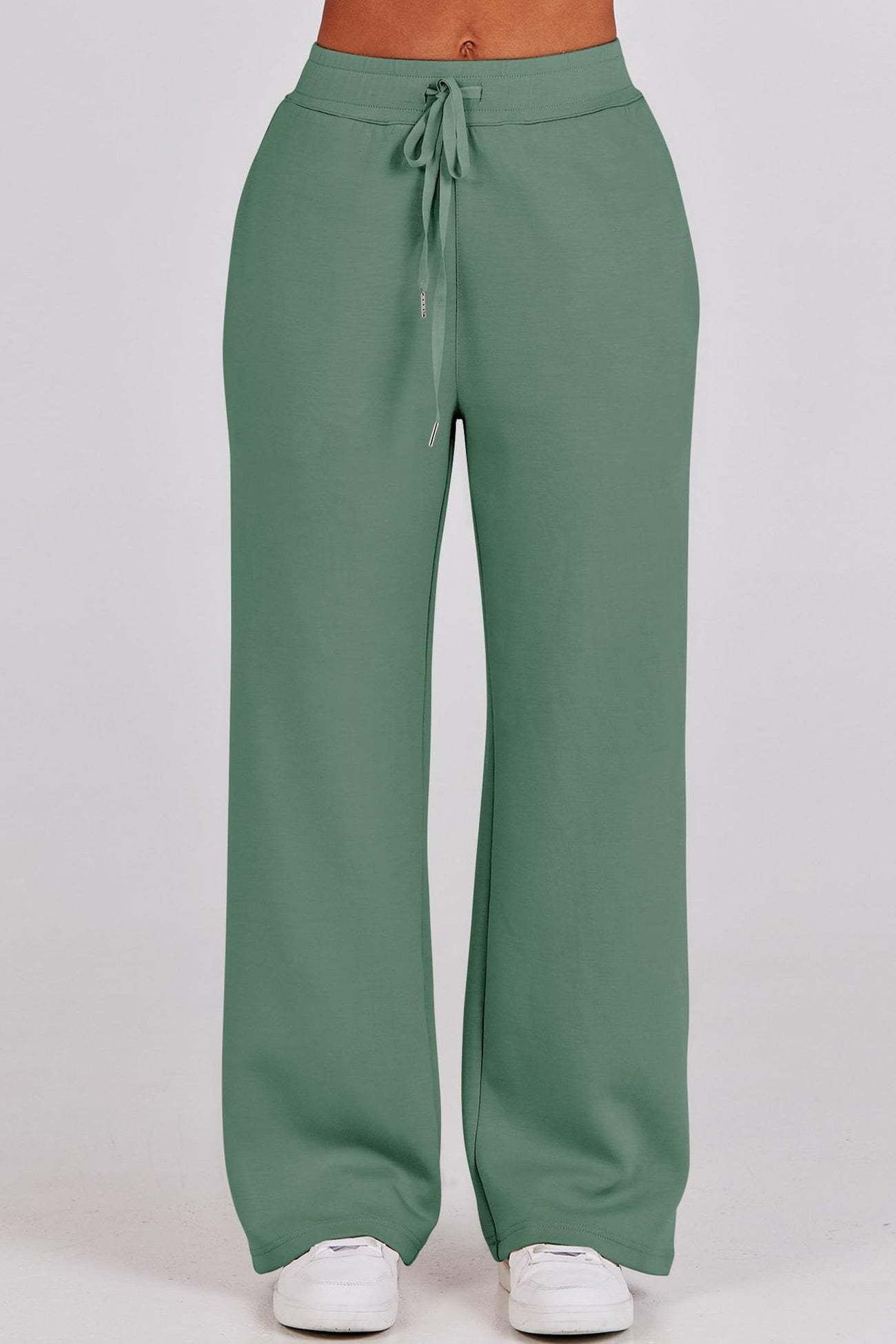 Lapel Zip-up Sweatshirt Wide Leg Sweatpants Set