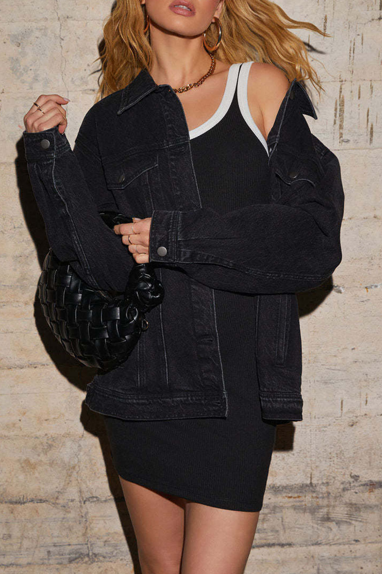 Long Sleeve Denim Jacket Wide Leg Jeans Set