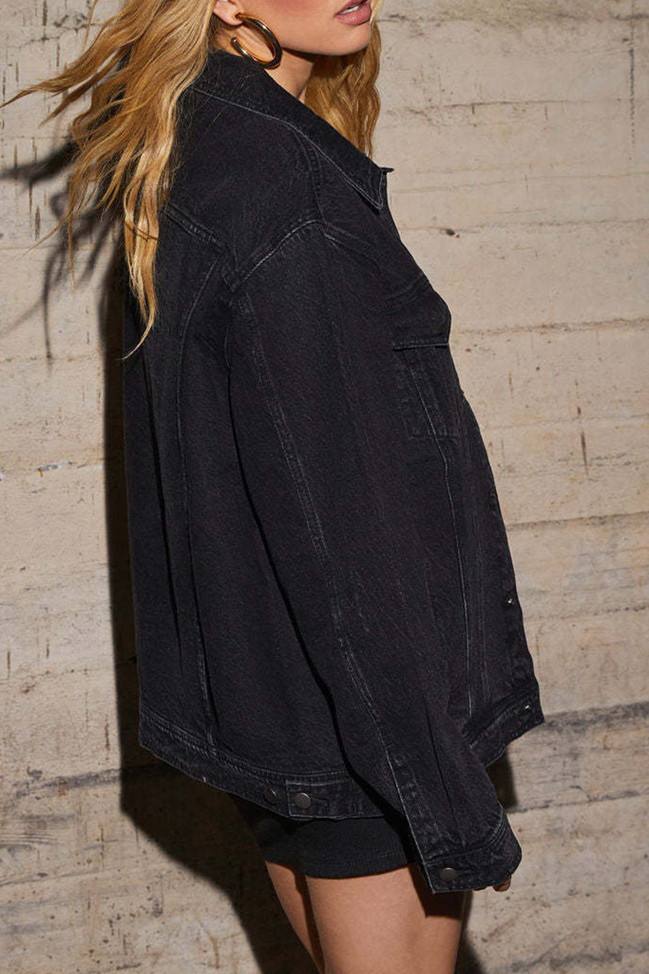 Long Sleeve Denim Jacket Wide Leg Jeans Set