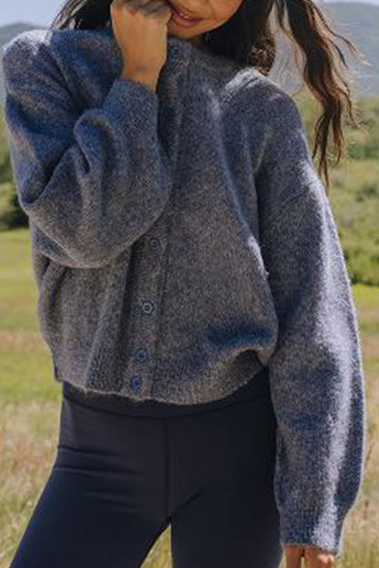 Macarons Color Button-up Short Cardigan