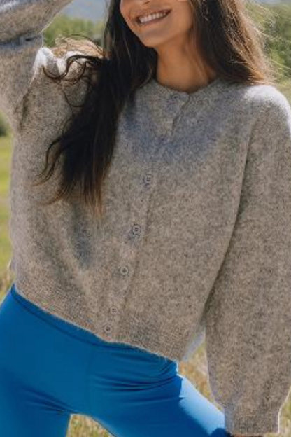 Macarons Color Button-up Short Cardigan
