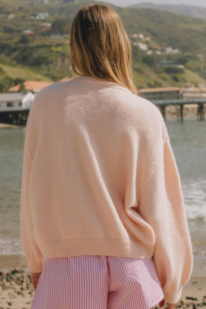Macarons Color Button-up Short Cardigan