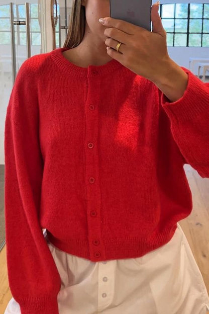 Macarons Color Button-up Short Cardigan