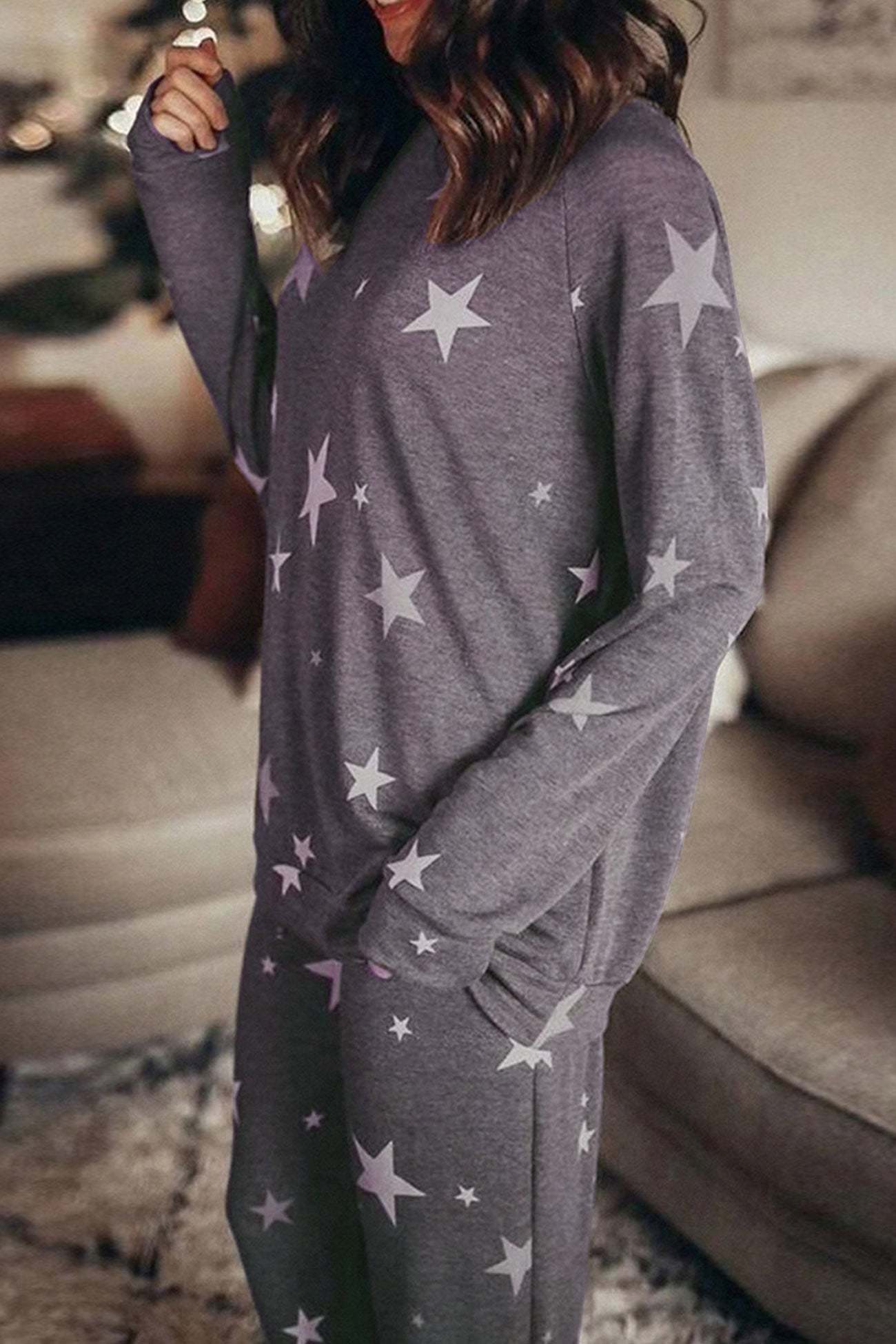 Pentagram Print Pullover Set