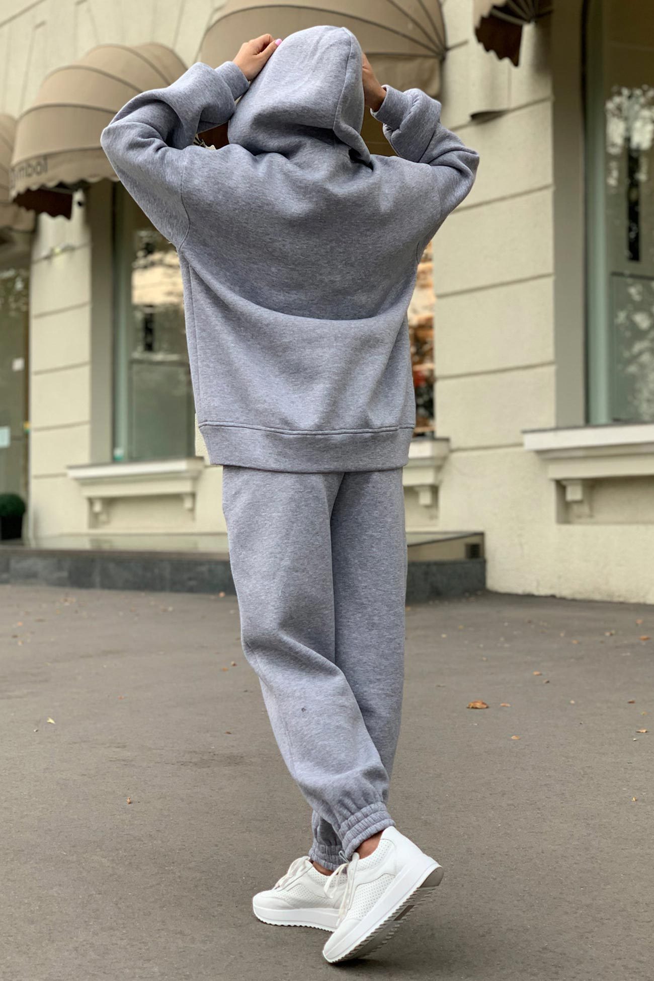 Pocketed Hoodie Elastic Waist Sweatpants Set