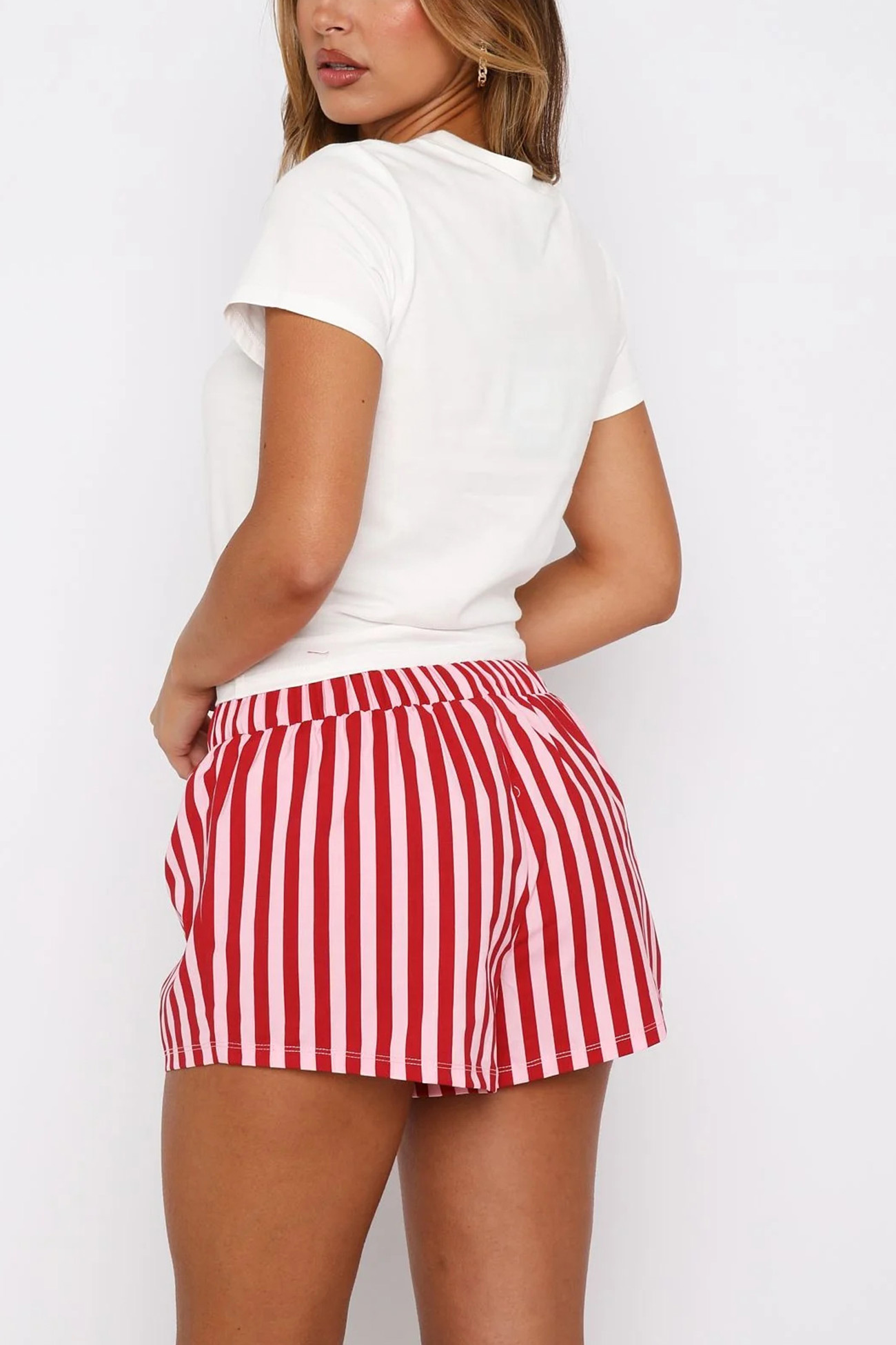 Printed Crew Neck T-shirt Shorts Set