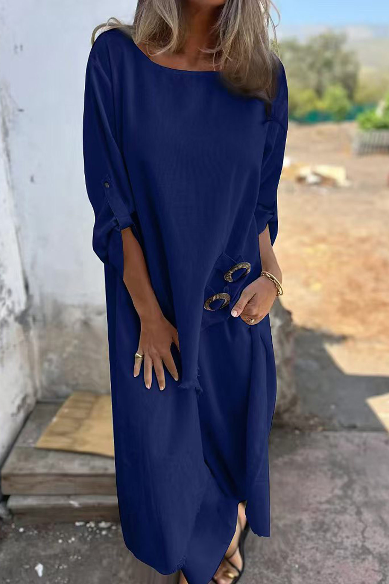 Raw Edge Long Tops Two-piece Pants Set