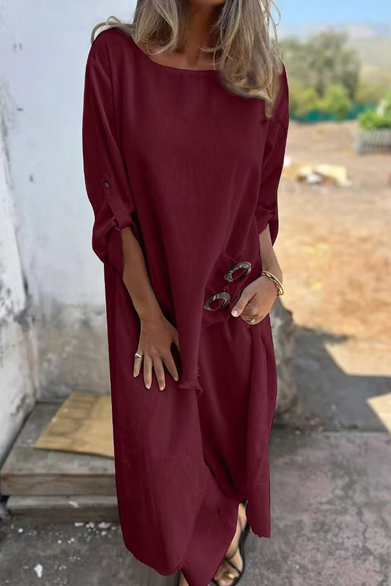 Raw Edge Long Tops Two-piece Pants Set