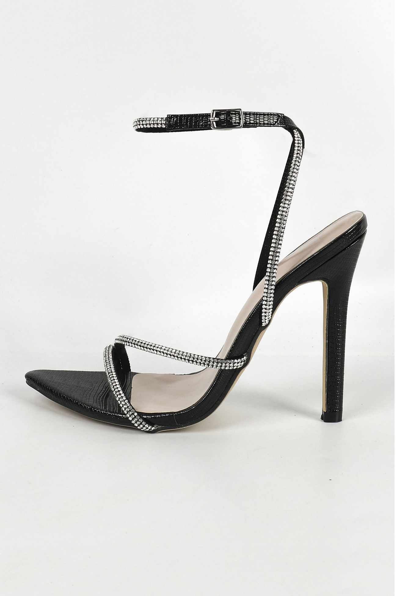 Rhinestone Pointed High Heels