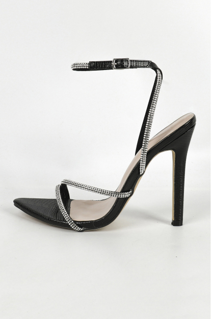 Rhinestone Pointed High Heels