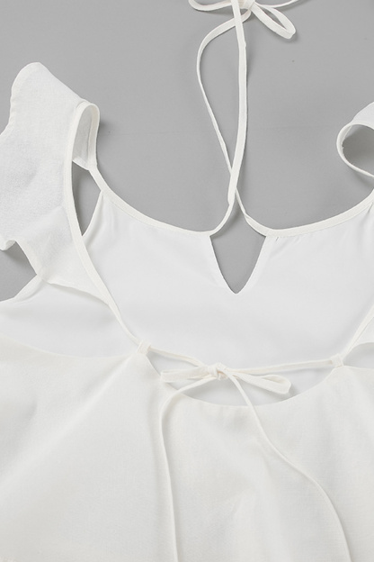 Ruffle Tie-up Cotton Vest Set
