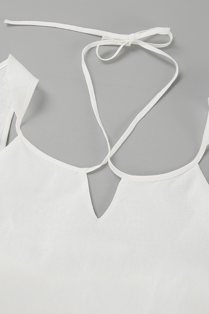 Ruffle Tie-up Cotton Vest Set