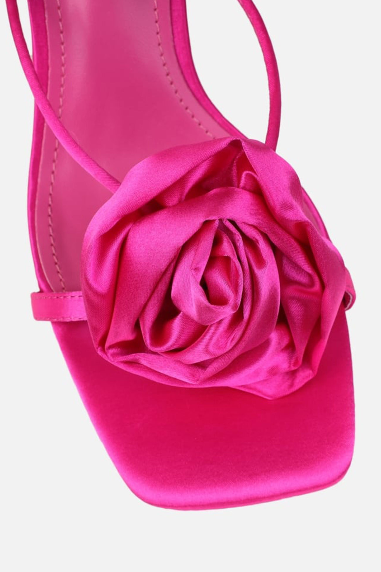 Satin Corsage Flower High Heels