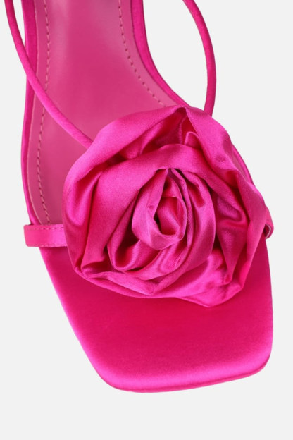 Satin Corsage Flower High Heels