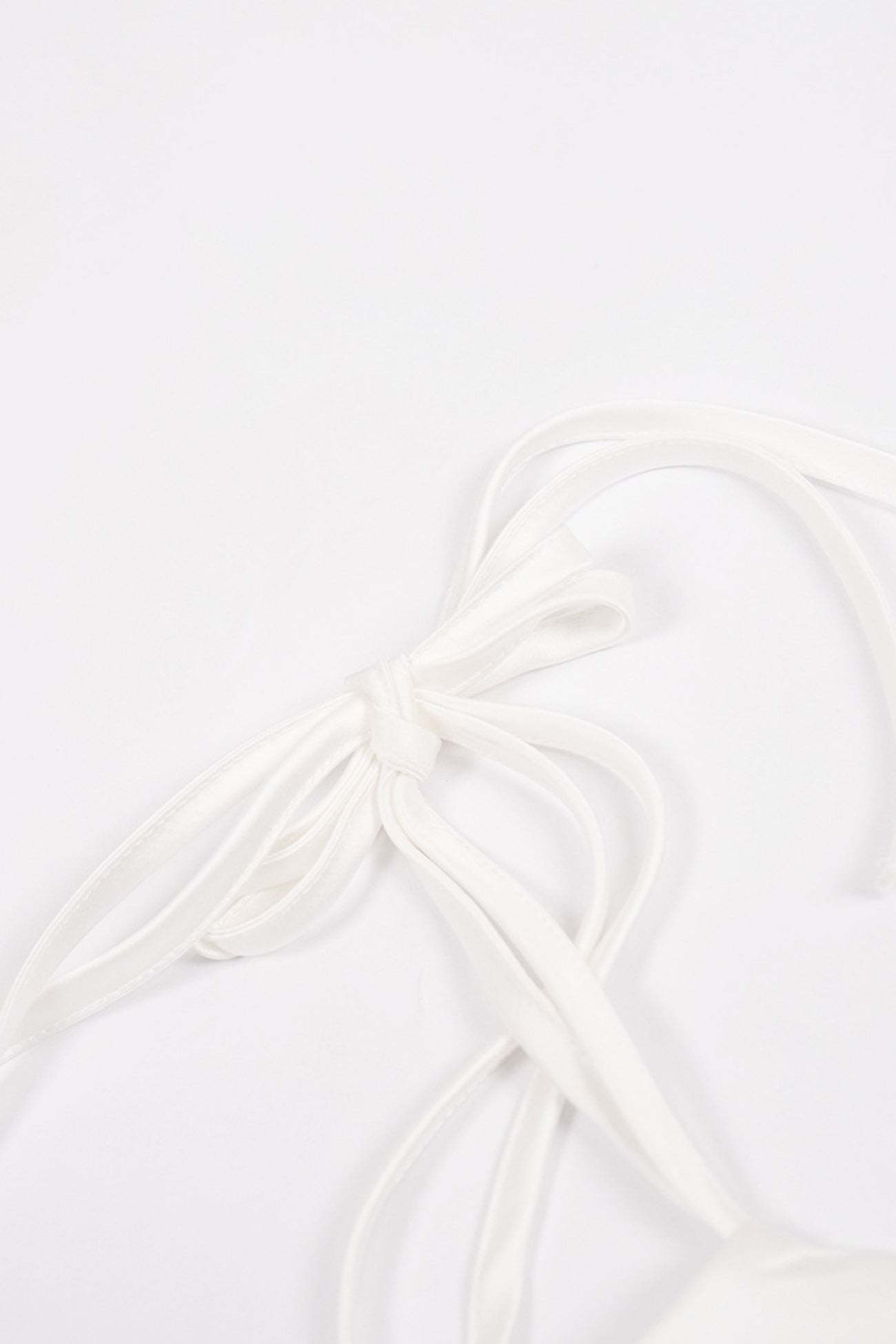 Satin Cowl Neck Tie-straps Slit Dress