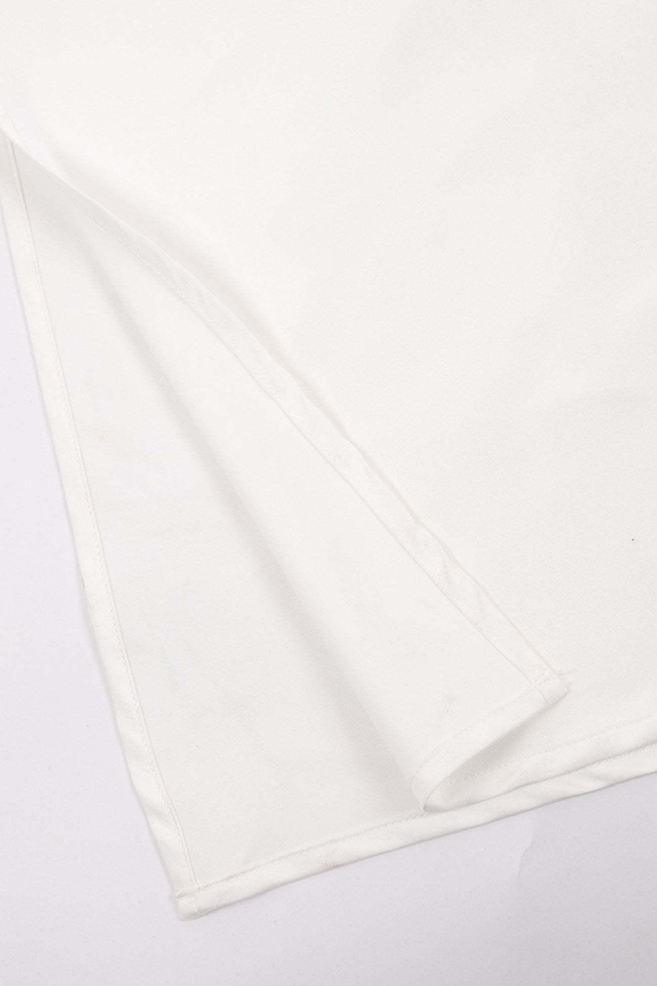 Satin Cowl Neck Tie-straps Slit Dress