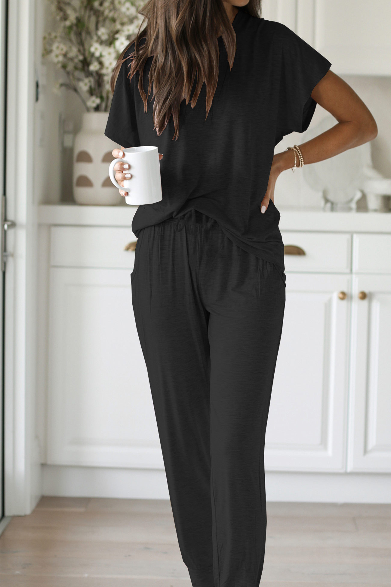 Short Sleeve T-shirt Sweatpants Set
