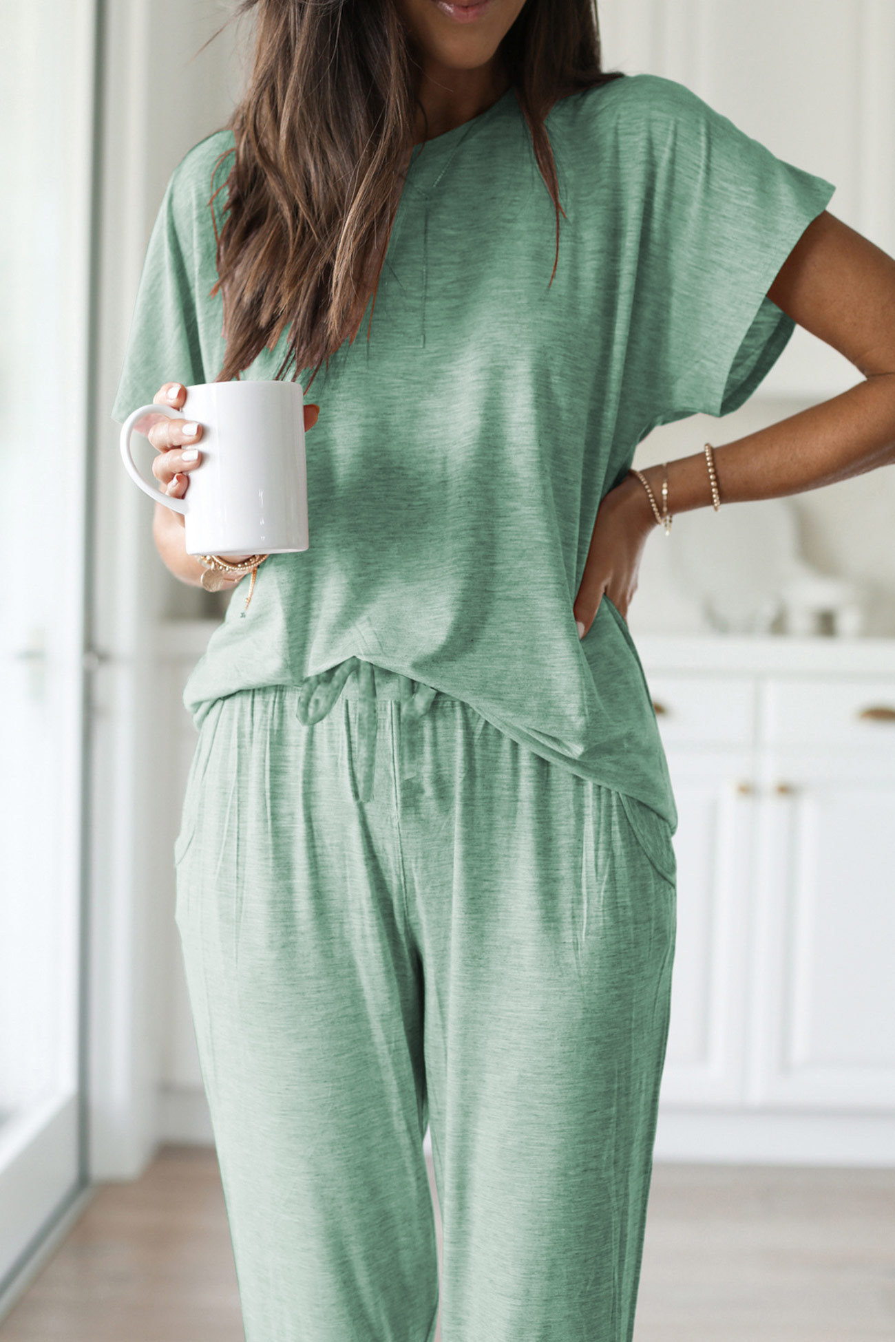 Short Sleeve T-shirt Sweatpants Set