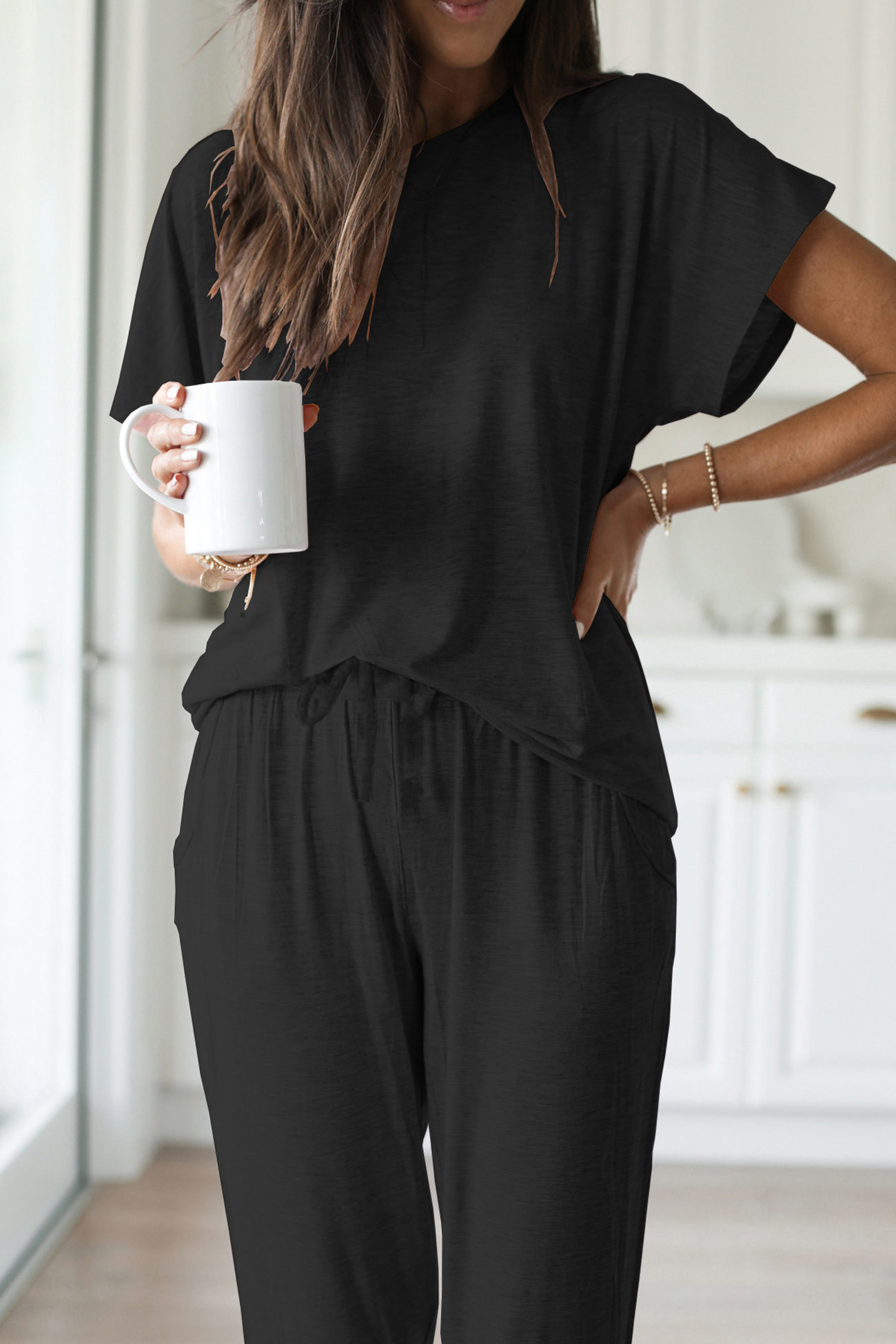 Short Sleeve T-shirt Sweatpants Set