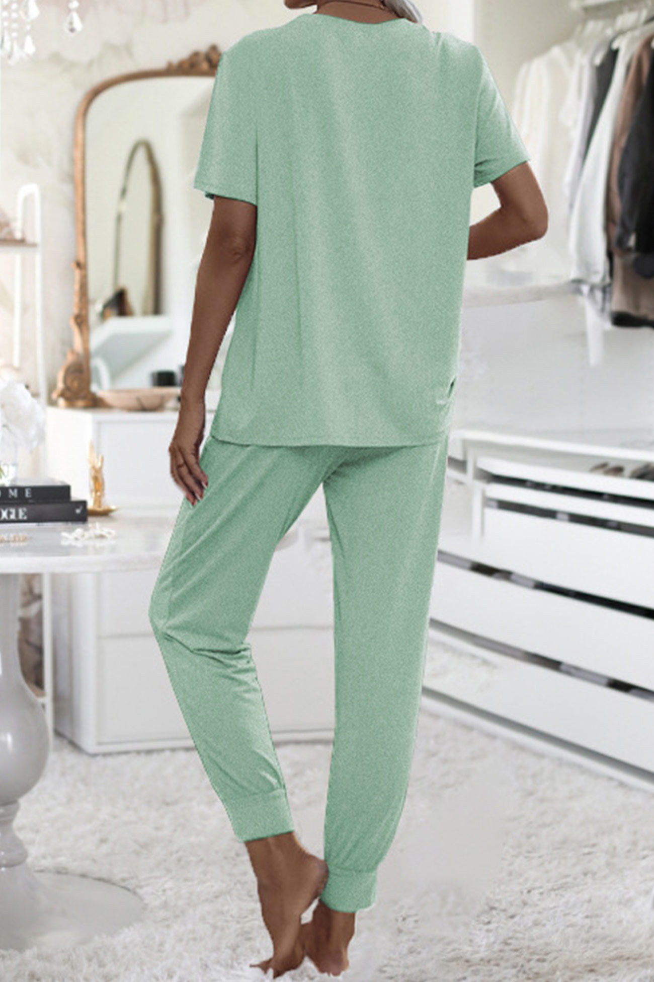 Short Sleeve T-shirt Sweatpants Set