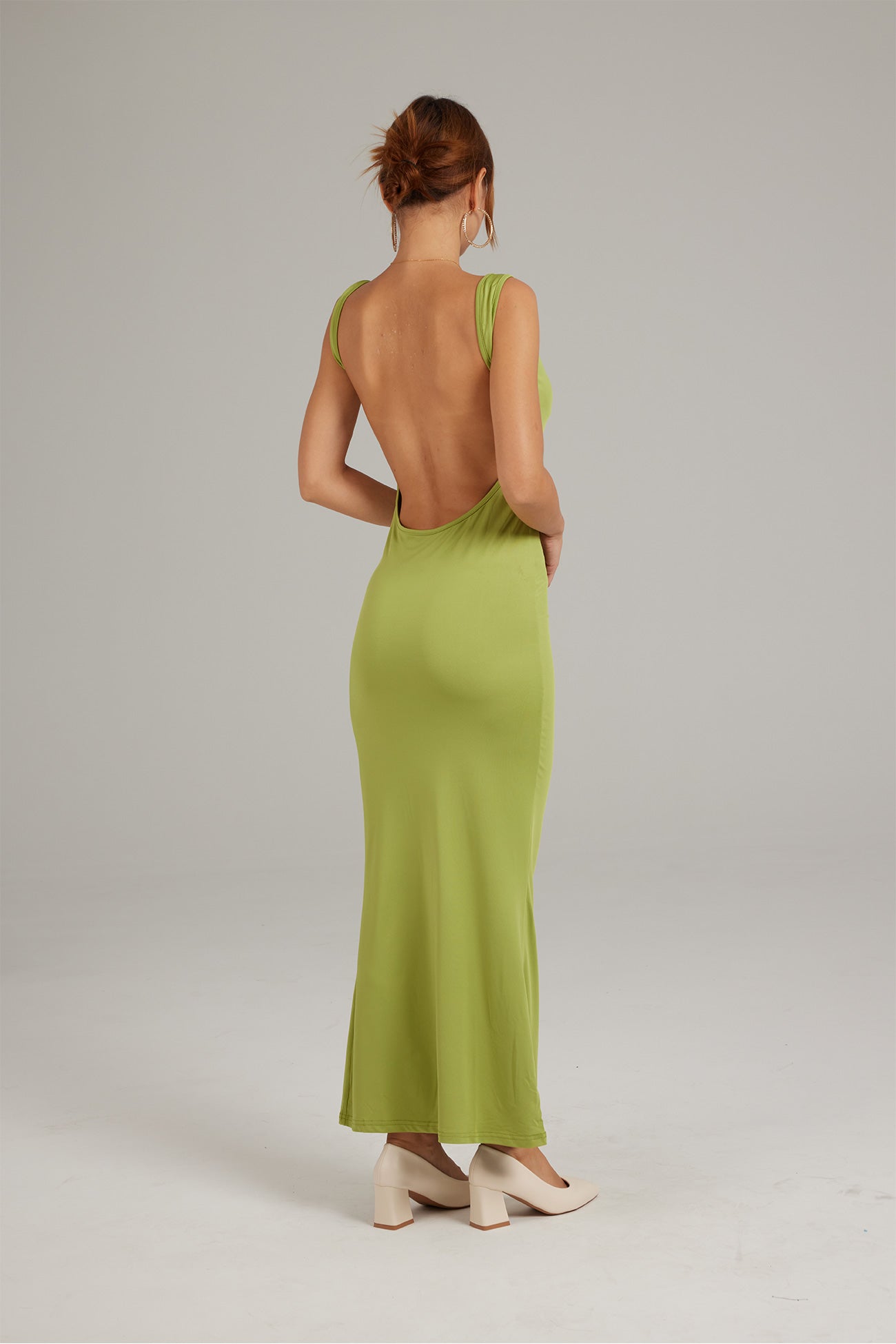 Cowl neck low back dress hotsell