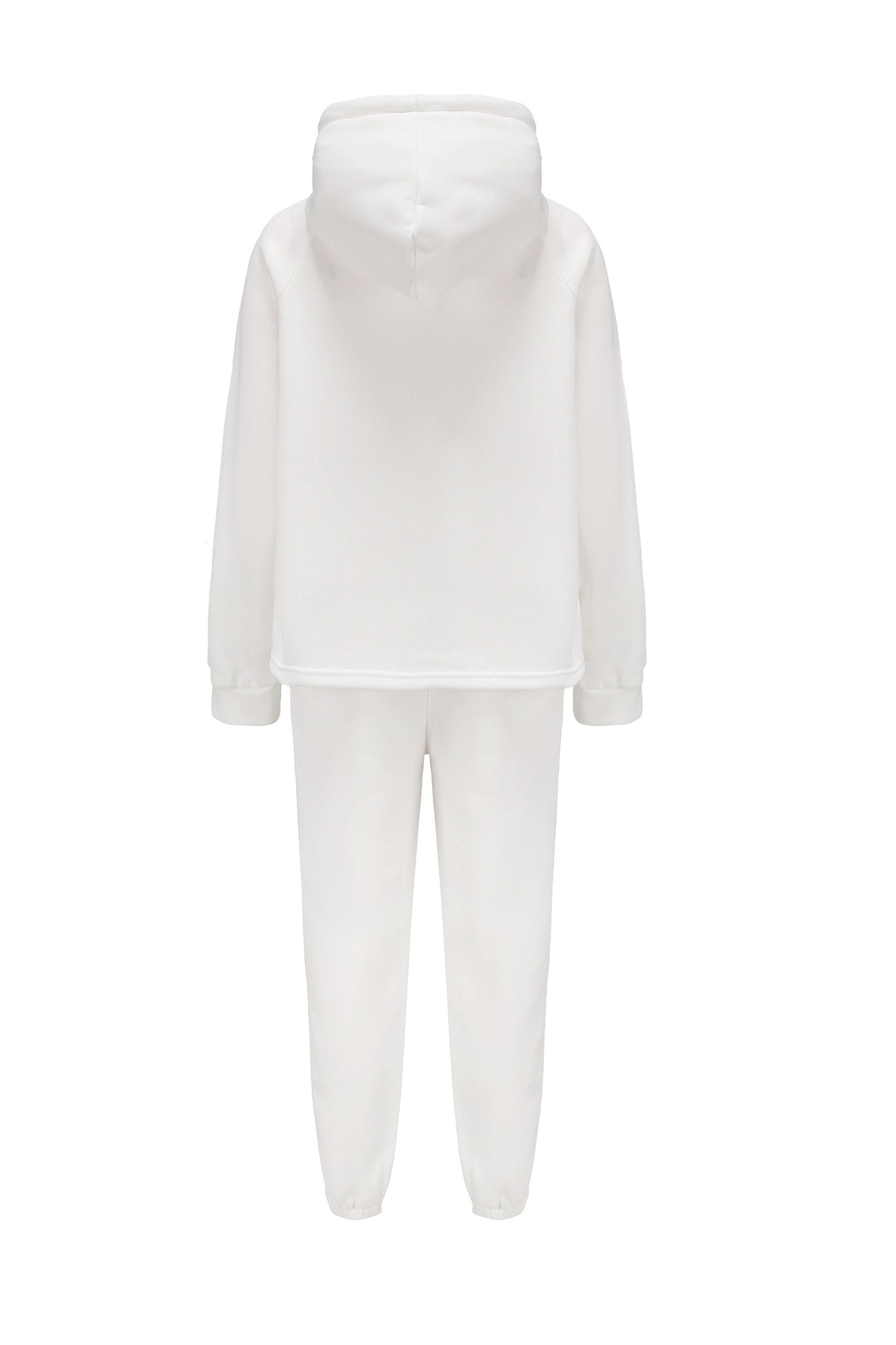 Solid Color Crop Hoodie Sweatpants Set