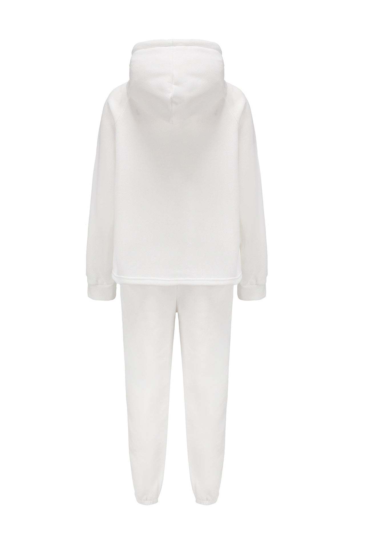 Solid Color Crop Hoodie Sweatpants Set