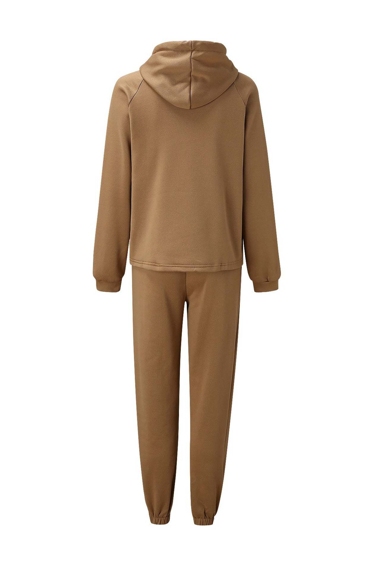 Solid Color Crop Hoodie Sweatpants Set