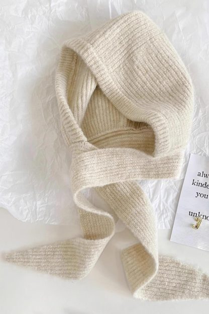 Solid Color Knitted Scarf Hat