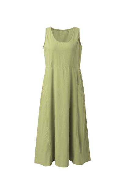 Solid Color Pocket Tank Dress