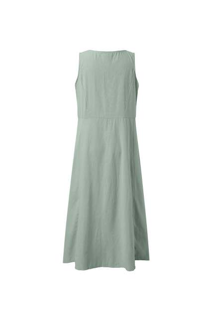 Solid Color Pocket Tank Dress